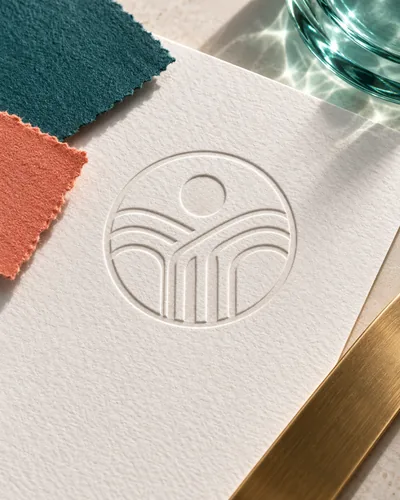 Embossed Six Gates brand mark