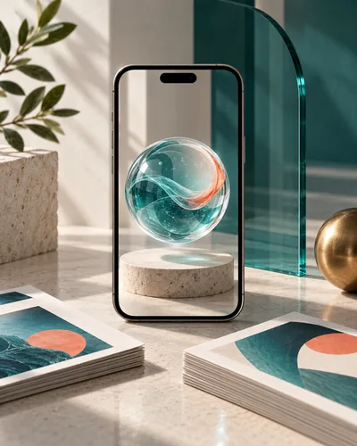 Phone showing an augmented-reality experience