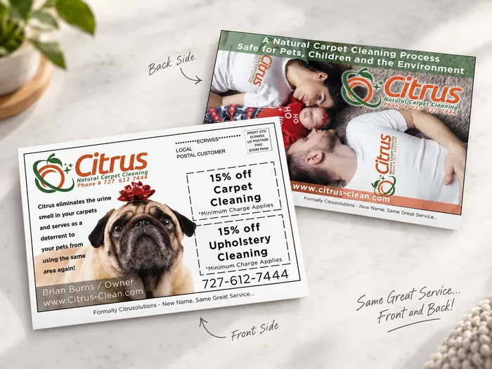Citrus Natural Carpet Cleaning direct mail postcard