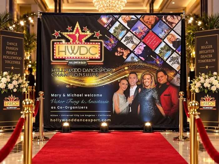 Hollywood DanceSport Championships Halloween Bash red carpet backdrop