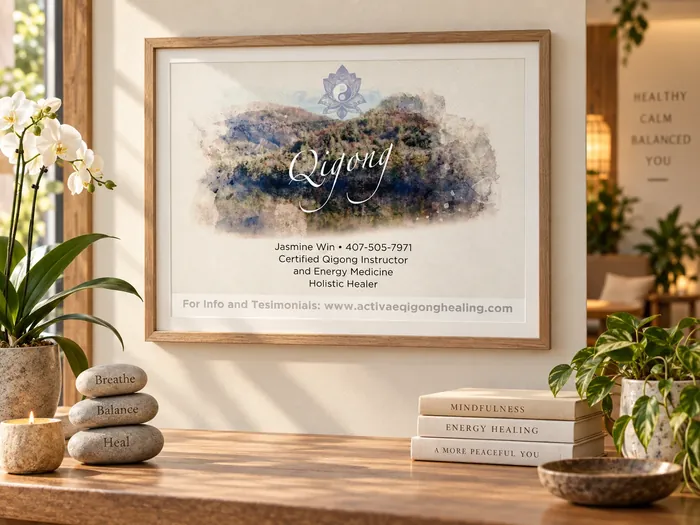 Qigong wellness reception display