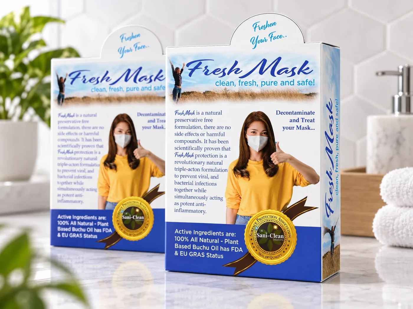 Fresh Mask packaging by Sani-Clean Solutions