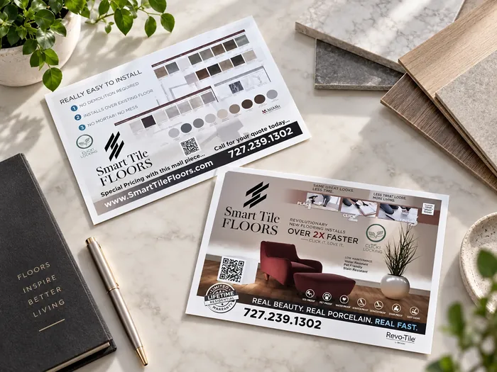 Smart Tile Floors marketing flatlay