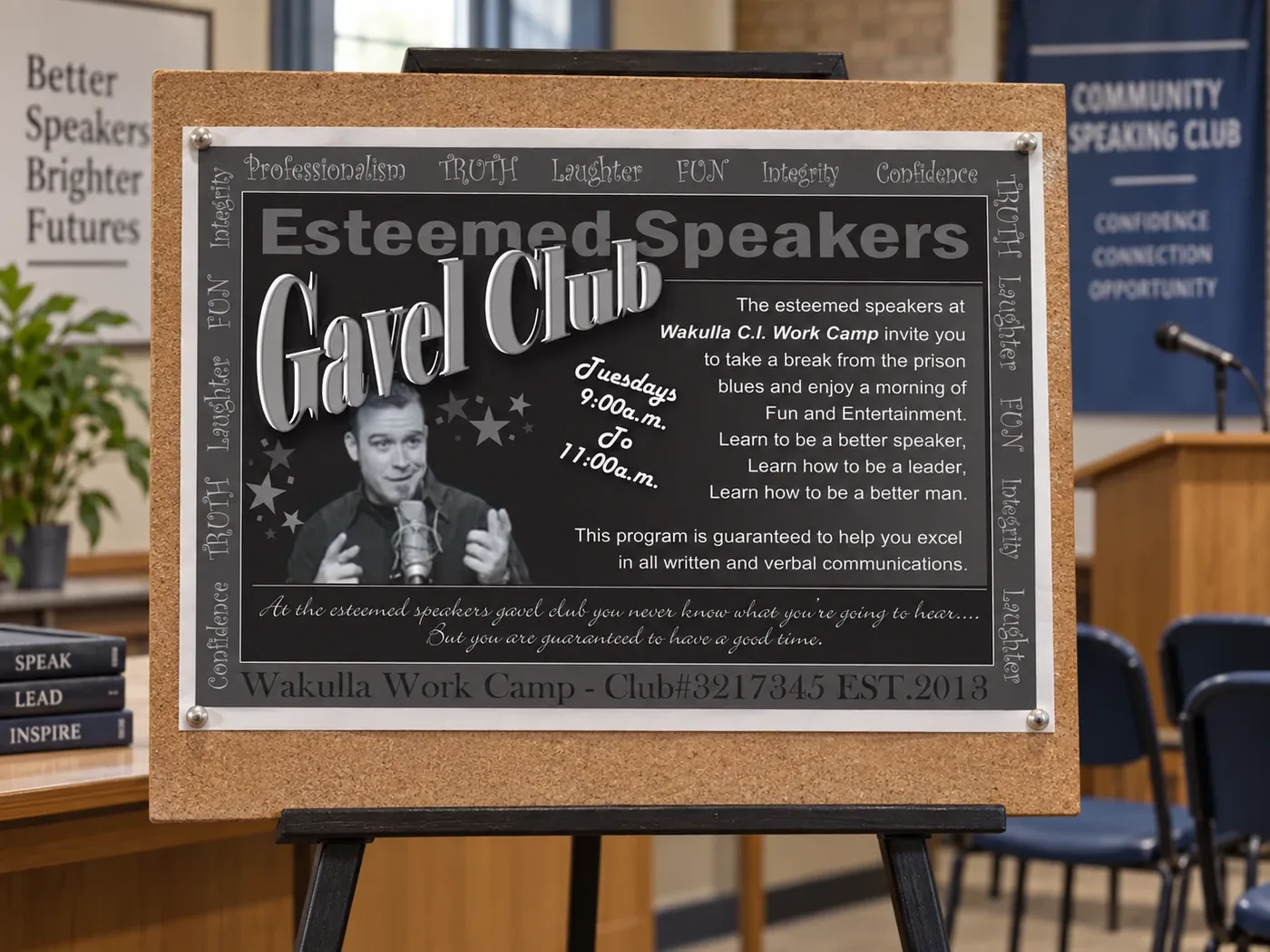 Gavel Club Esteemed Speakers community speaking display